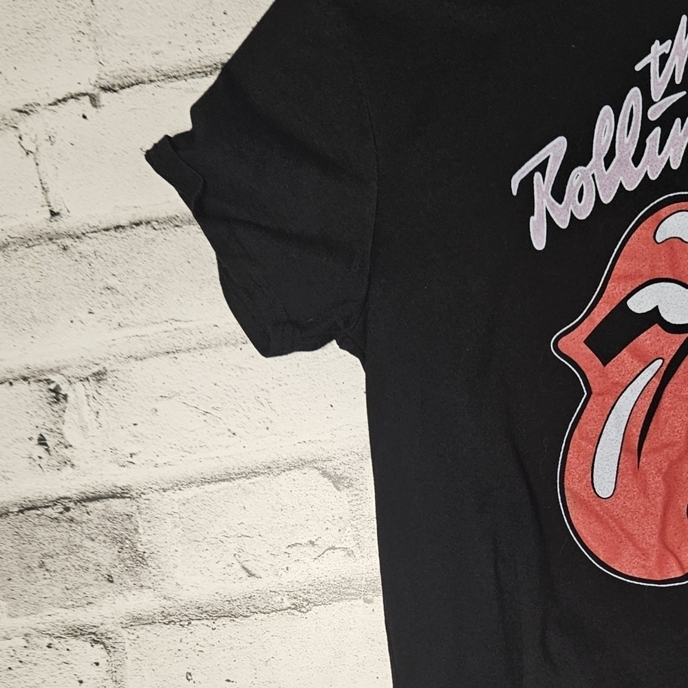 The Rolling Stones Womens Large Black Tongue Logo Graphic Band Tee - Picture 6 of 11